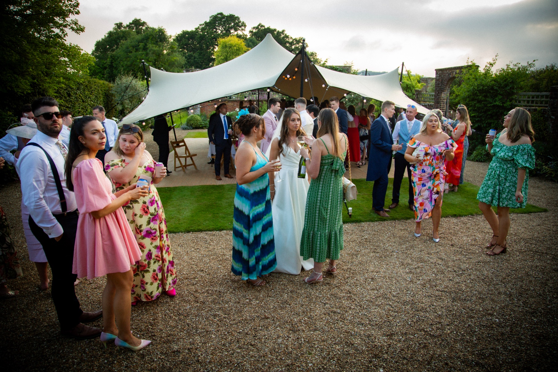 Stretch tent canopy over a wedding reception